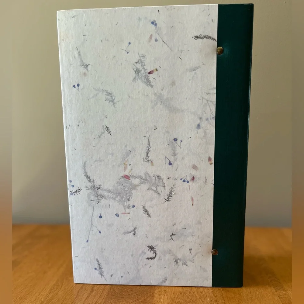 Floral Patterned 3 Ring Photo Album with Green Spine